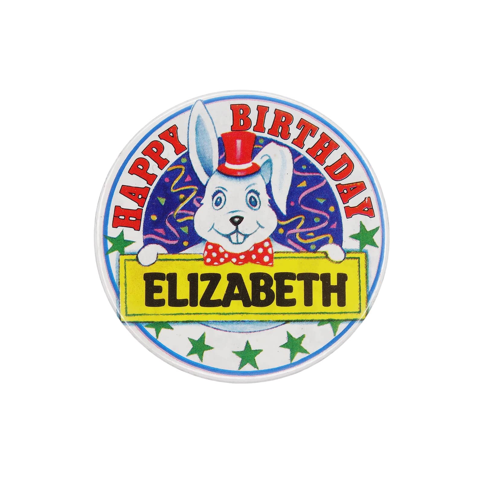 HAPPY BIRTHDAY ELIZABETH 缶バッジ バッチ うさぎ エリザベス