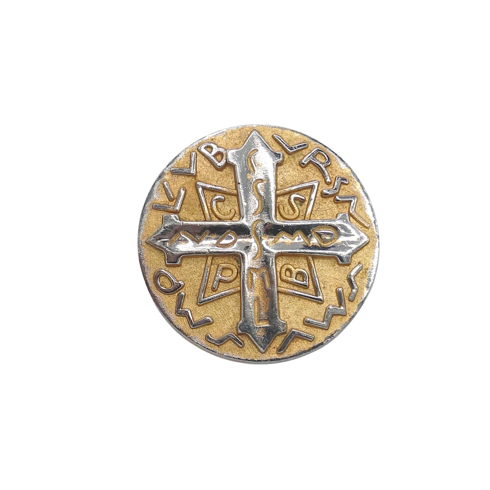 聖ベネディクトのメダイ型 ピンバッジ ブローチ キリスト教