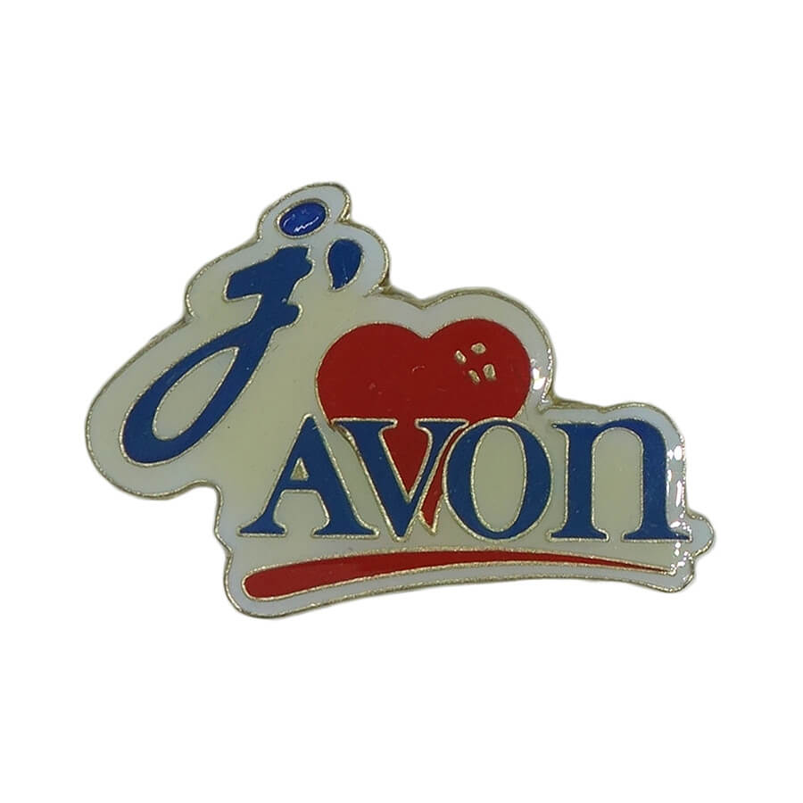 ピンズ I love AVON　留め具付き ピンバッチ