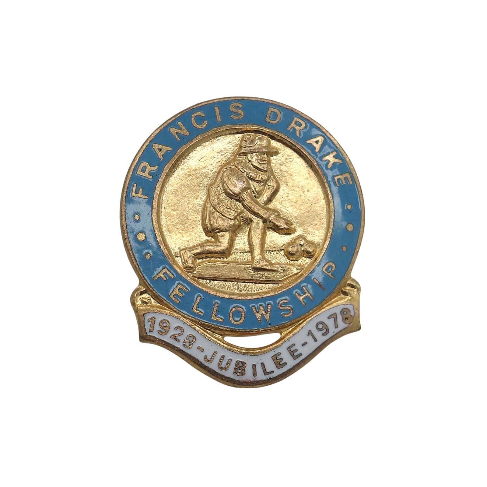 FRANCIS DRAKE FELLOWSHIP ピンバッジ バッチ 英国 ローンボウルズ 慈善団体
