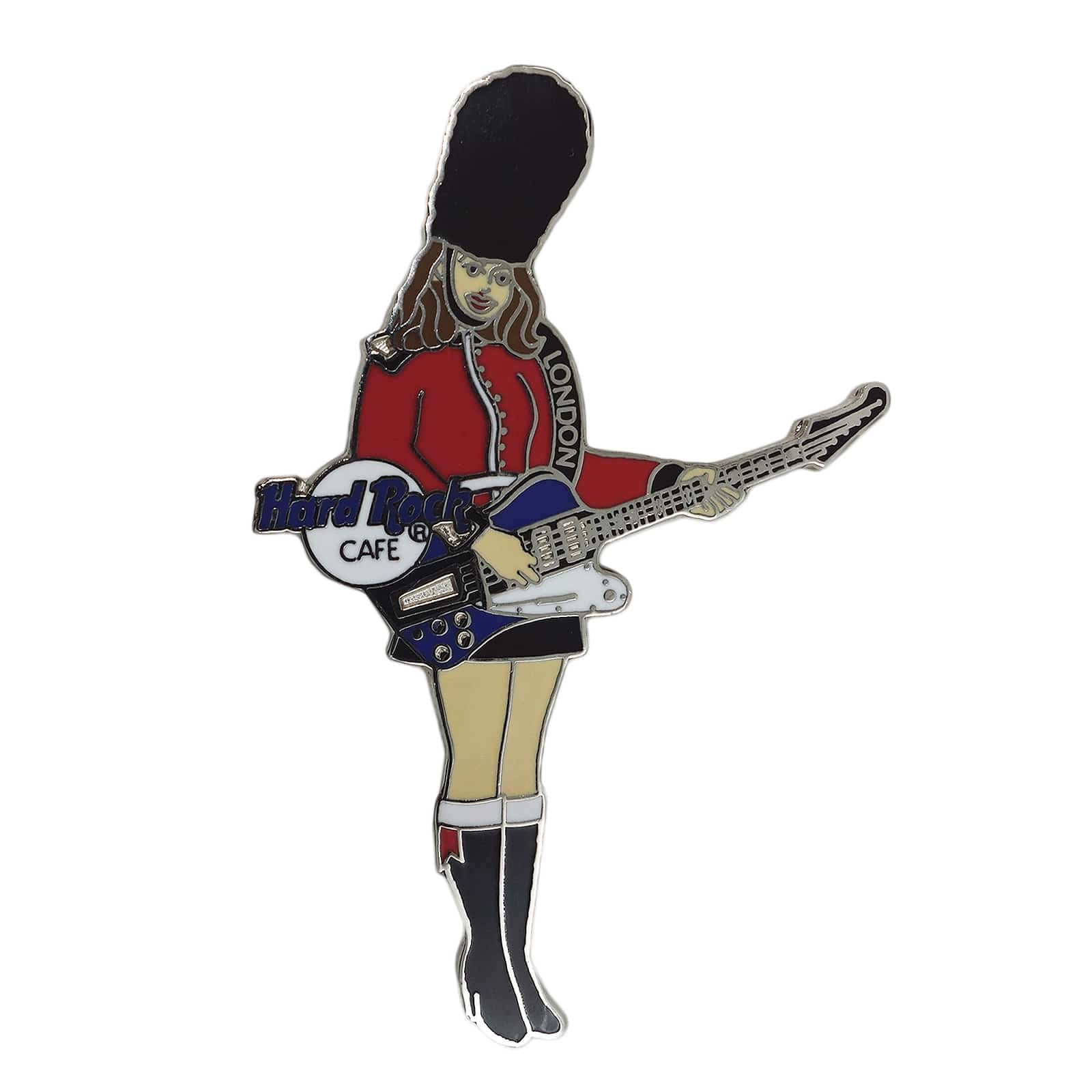 Hard Rock CAFE ギターを弾く女性衛兵 ピンズ ハードロックカフェ LONDON