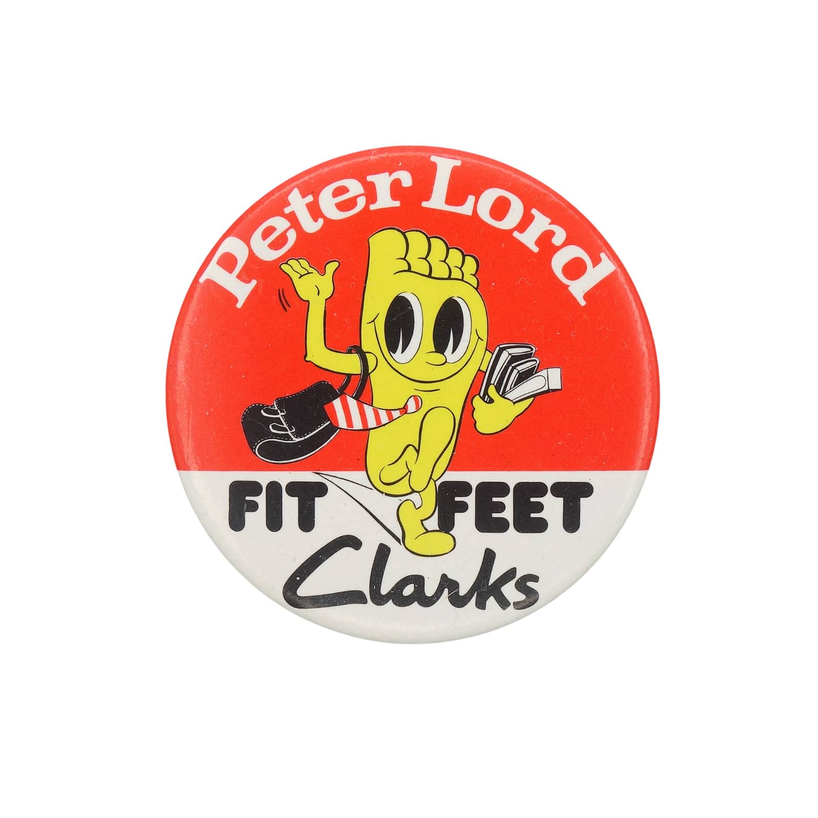 Clarks クラークス 缶バッジ バッチ Peter Lord Fit Feet