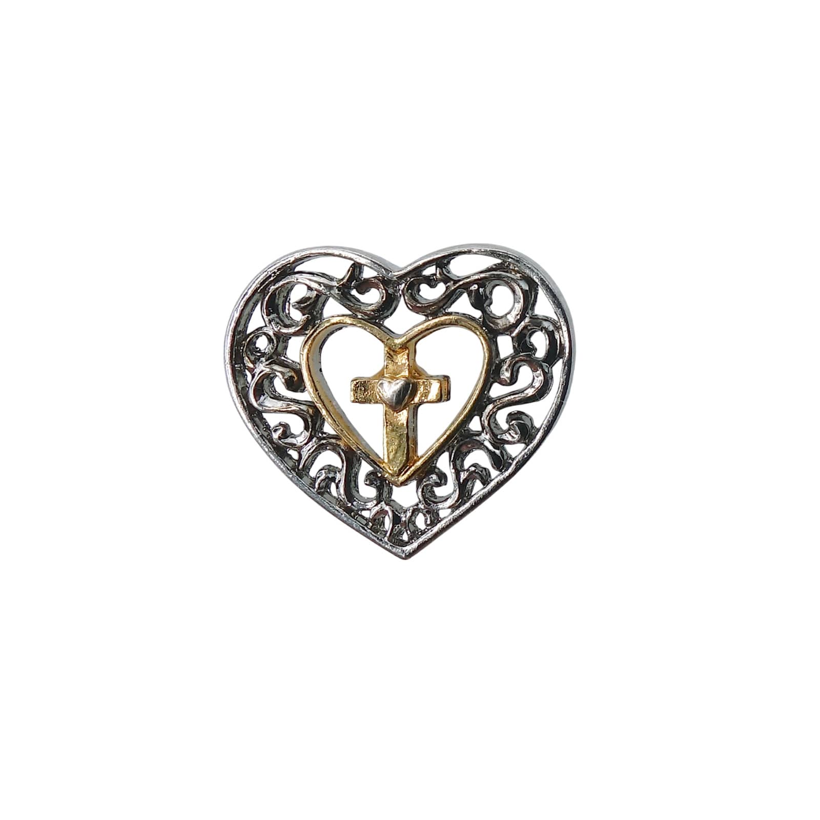 ハート 十字架 ピンズ