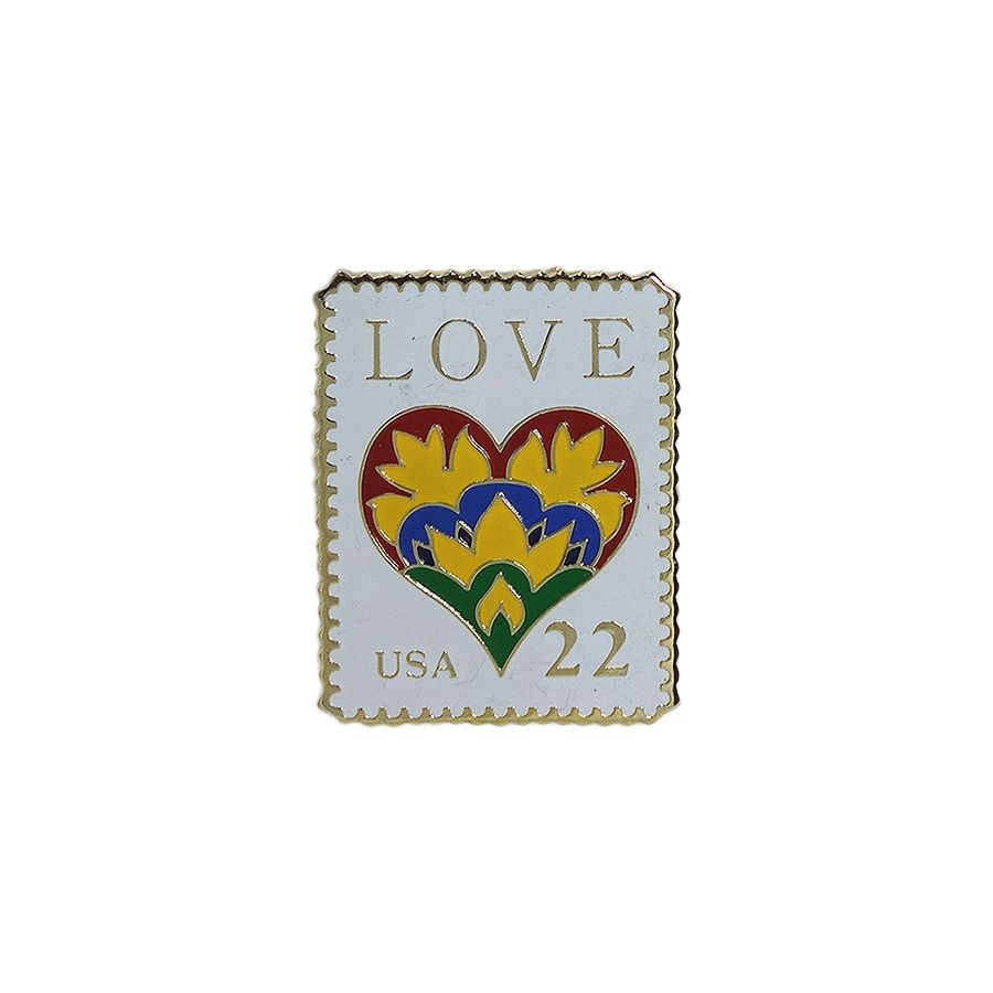 LOVE USA 22 切手型 ピンズ ハート