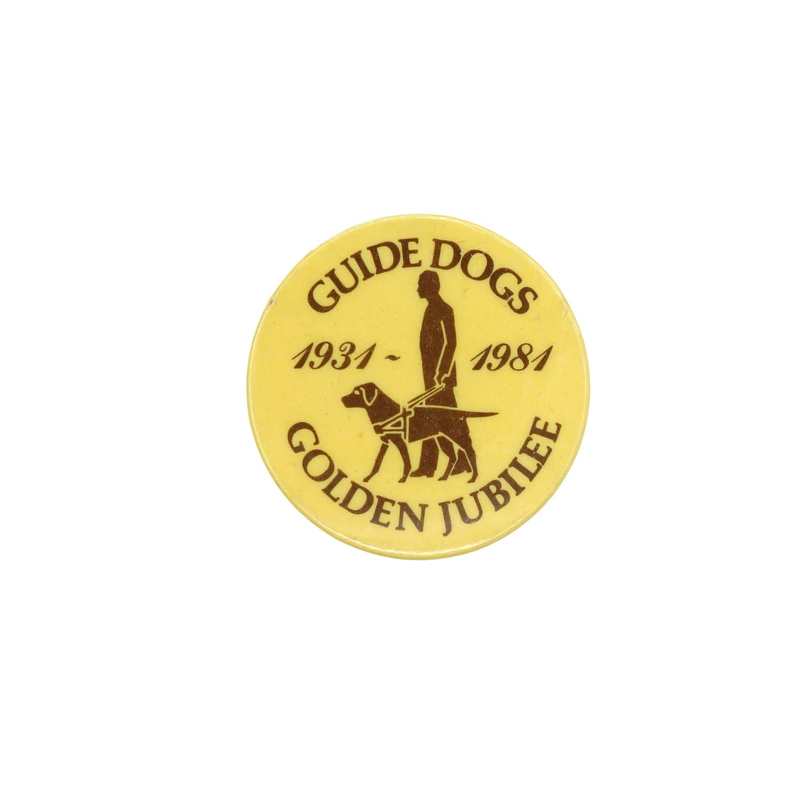 GUIDE DOGS 盲導犬 缶バッジ バッチ GOLDEN JUBILEE