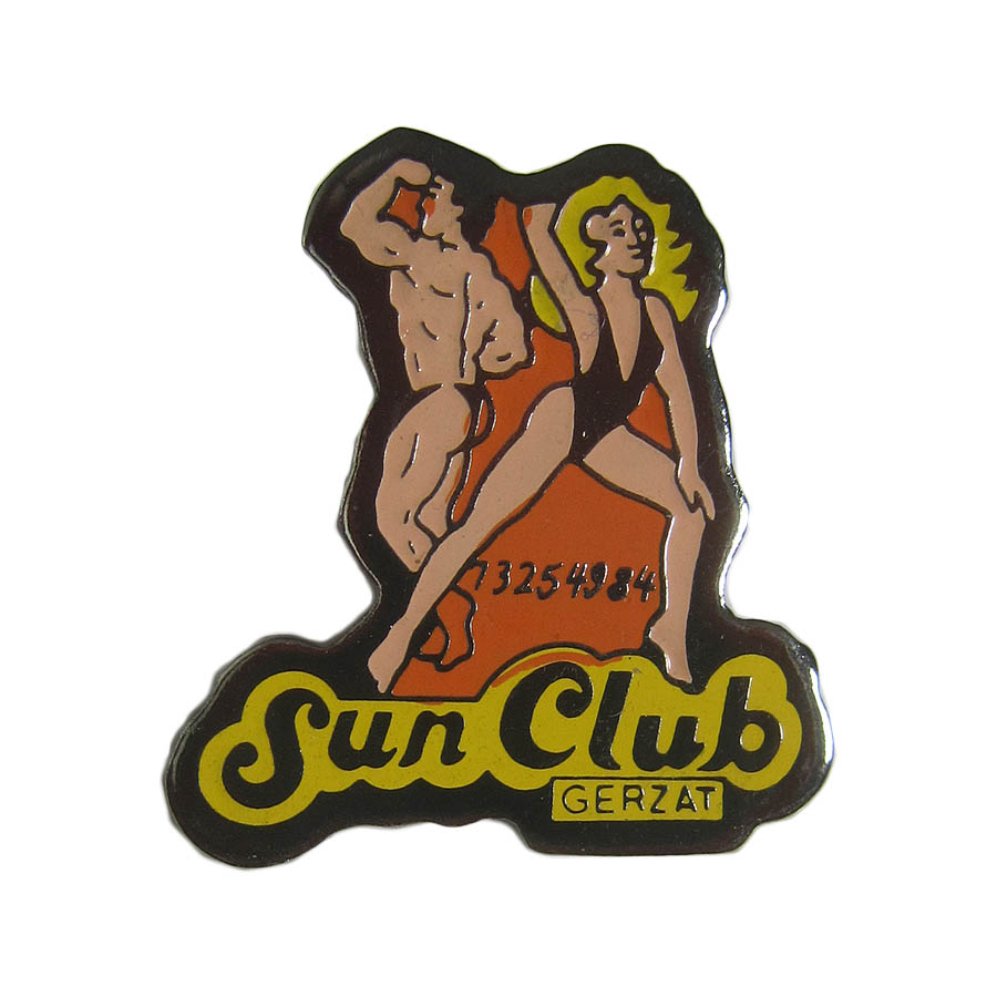 ピンズ Sun Club パワーリフティング 留め具付き フランス レトロ