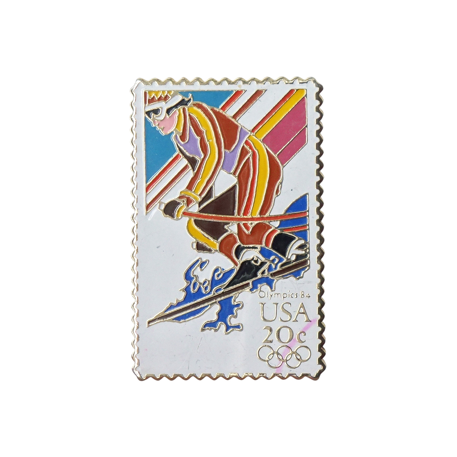 サラエボ冬季オリンピック USA 20c 切手型 ピンズ 五輪