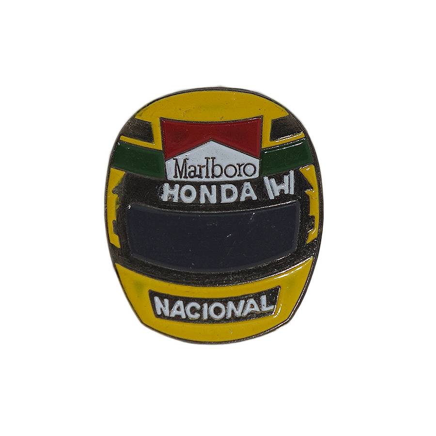 F1 ヘルメット型 ピンズ HONDA × Marlboro アイルトン・セナ 留め具付きの通販サイト | ピンズ屋