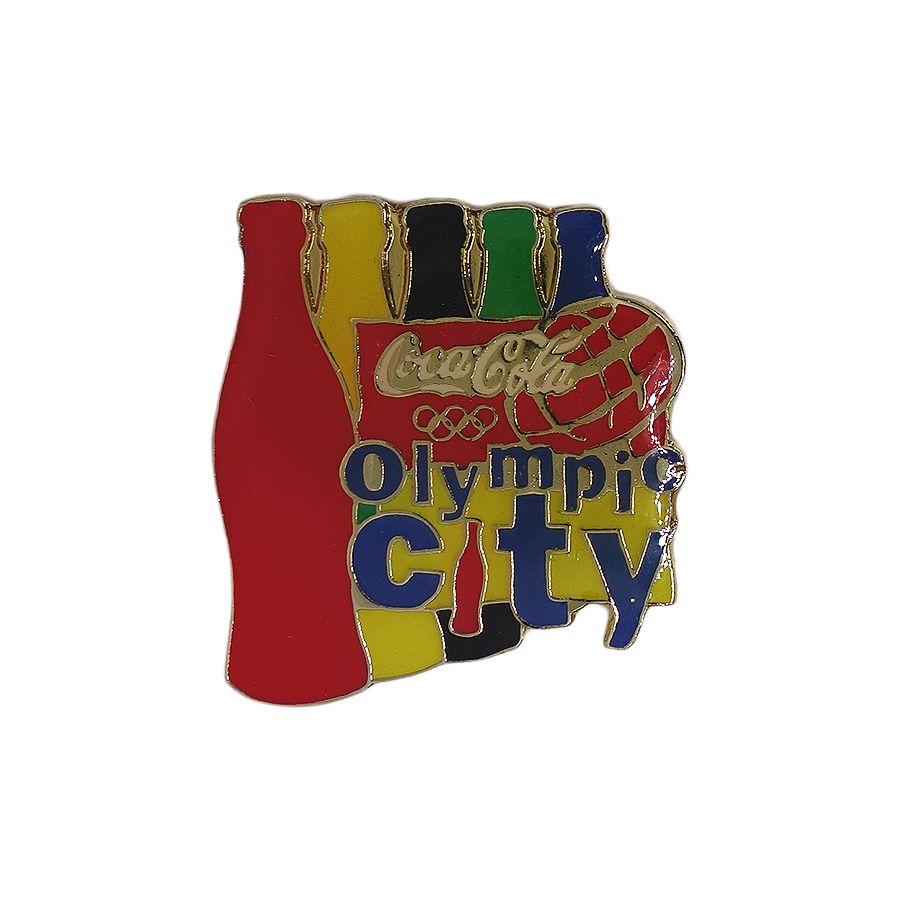 オリンピック×コカコーラ ピンズ Olympic City 五輪 Coca-Cola 留め具付き