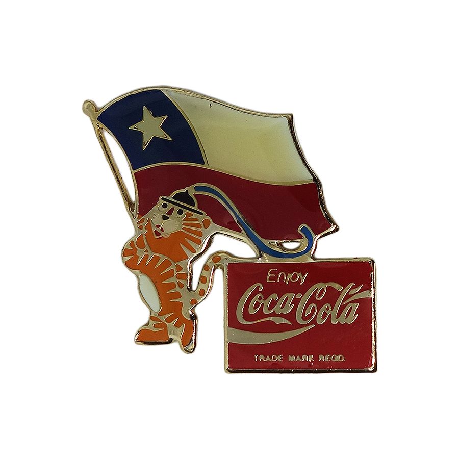 チリ国旗を持つホドリ Coca-Cola ピンズ コカ・コーラ オリンピック 留め具付き