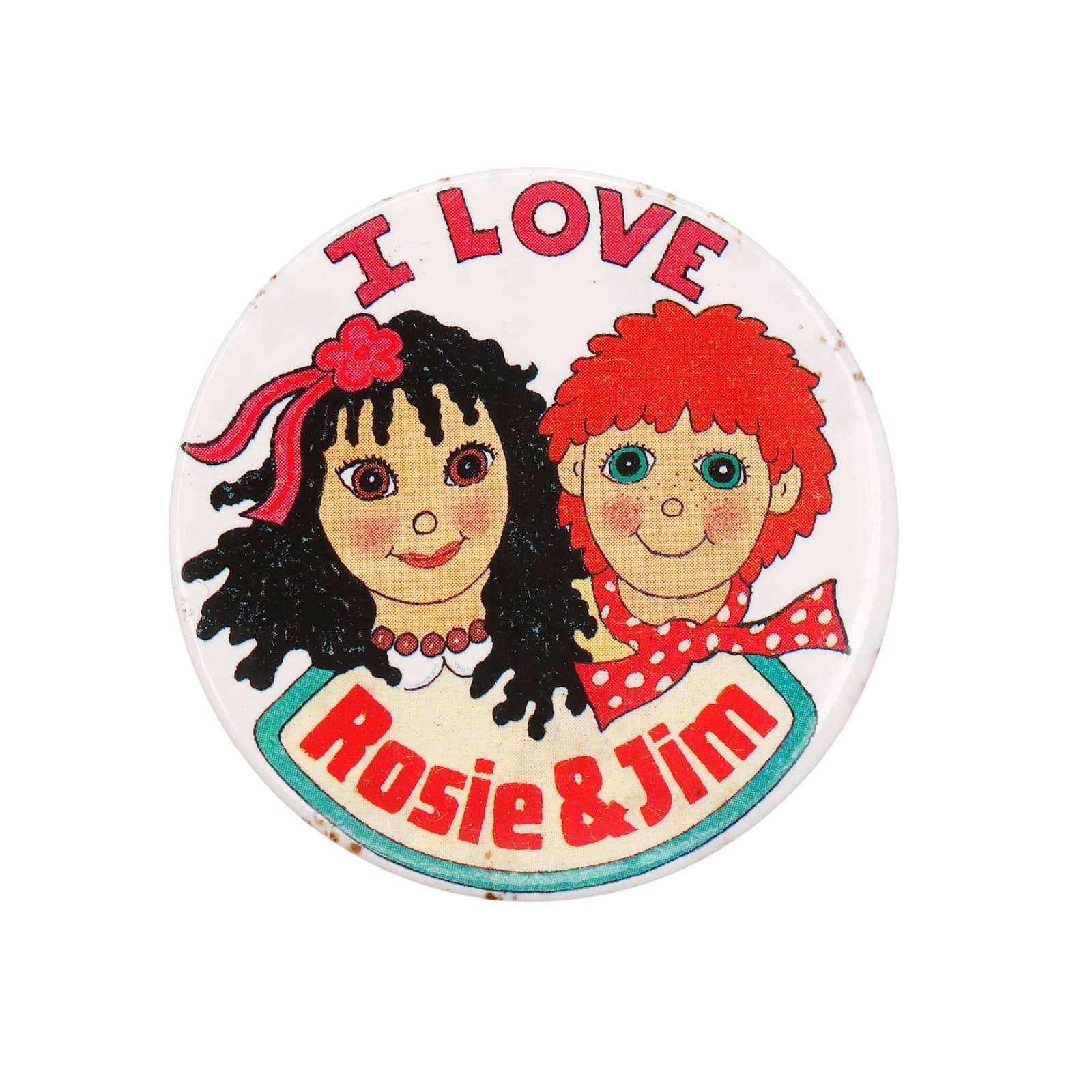 I LOVE Rosie & Jim 缶バッジ バッチ 子供向けテレビ番組ロージー&ジム