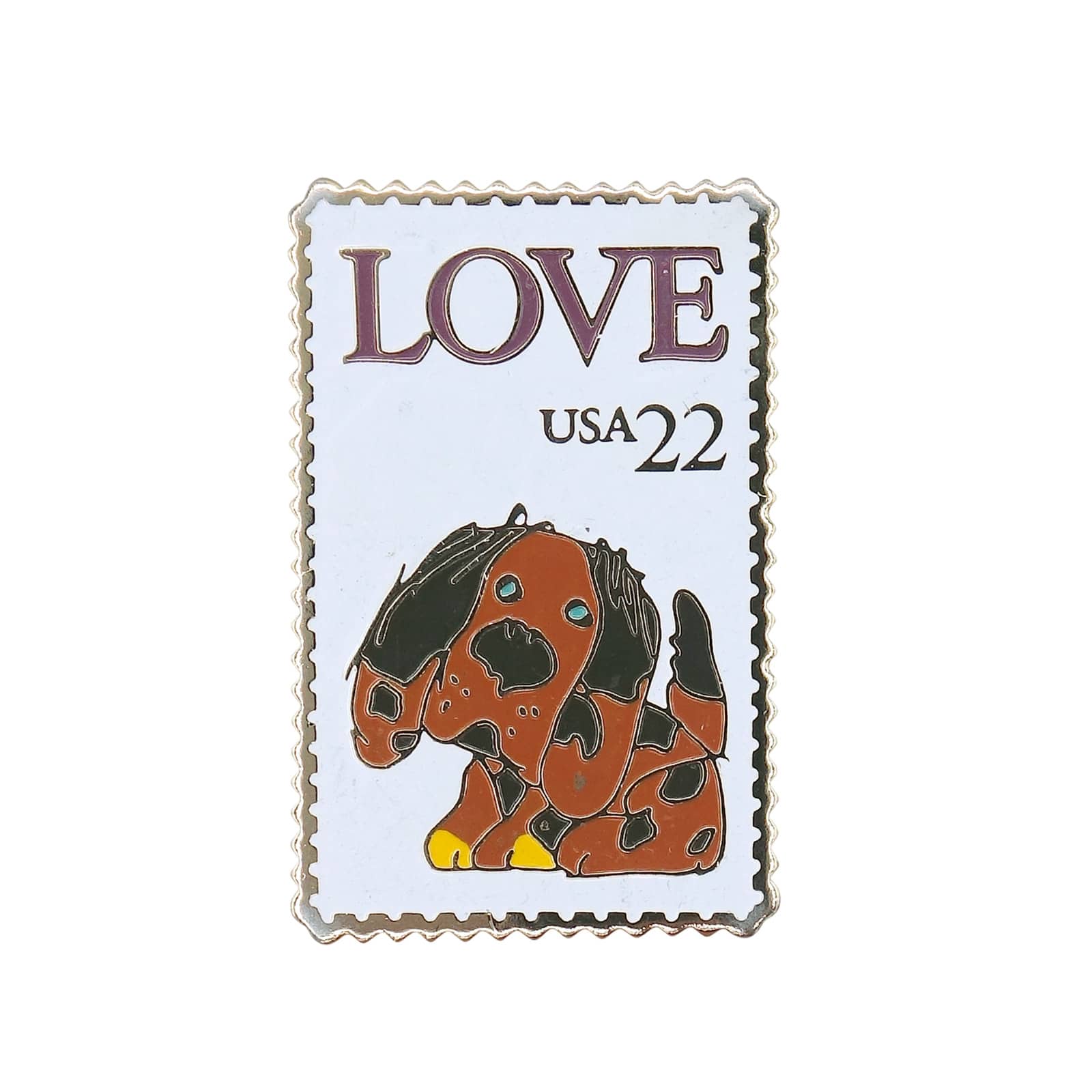 LOVE 犬 USA 22c 切手型 ピンズ