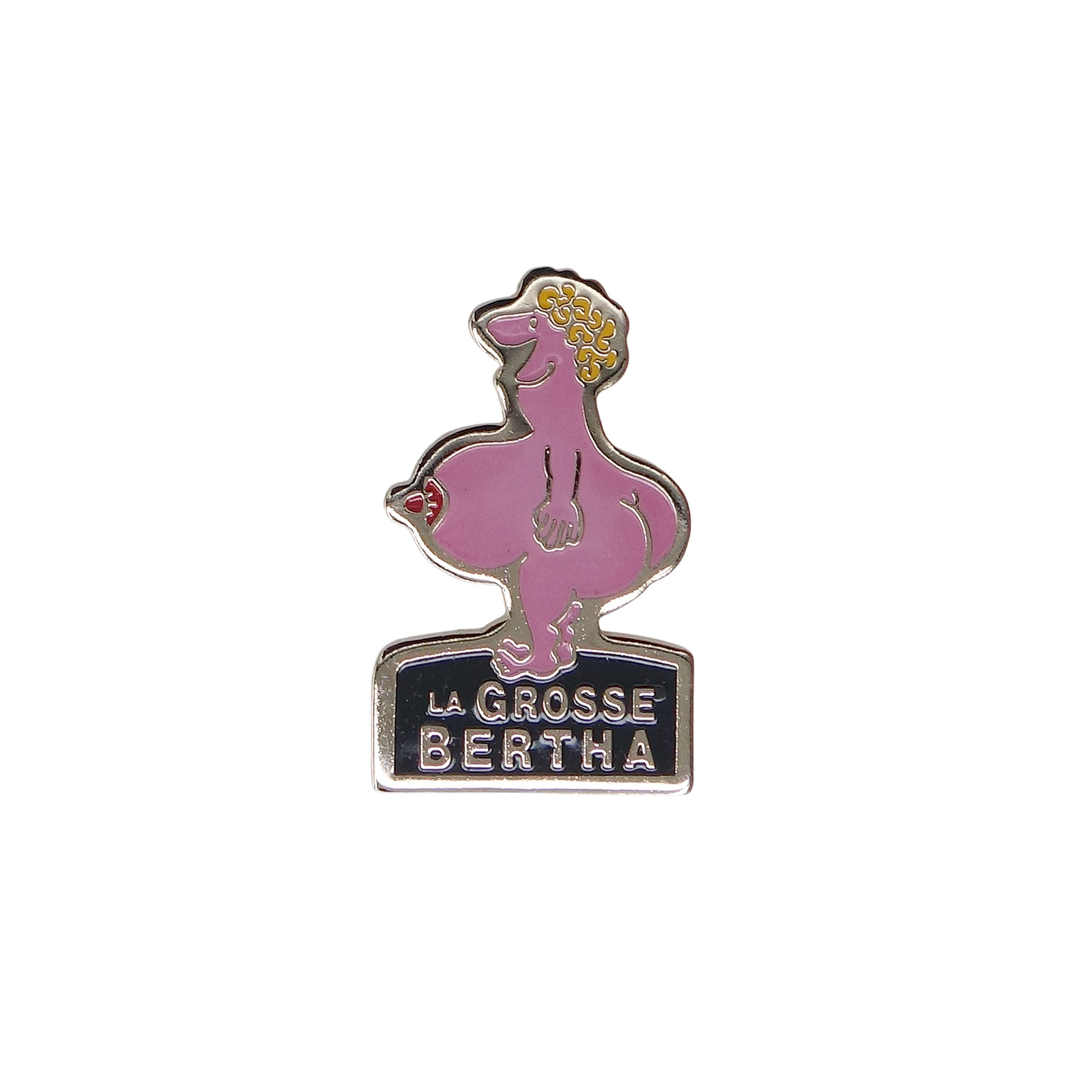 LA GROSSE BERTHA ふくよかな体型の女性 ピンズ 週刊風刺雑誌