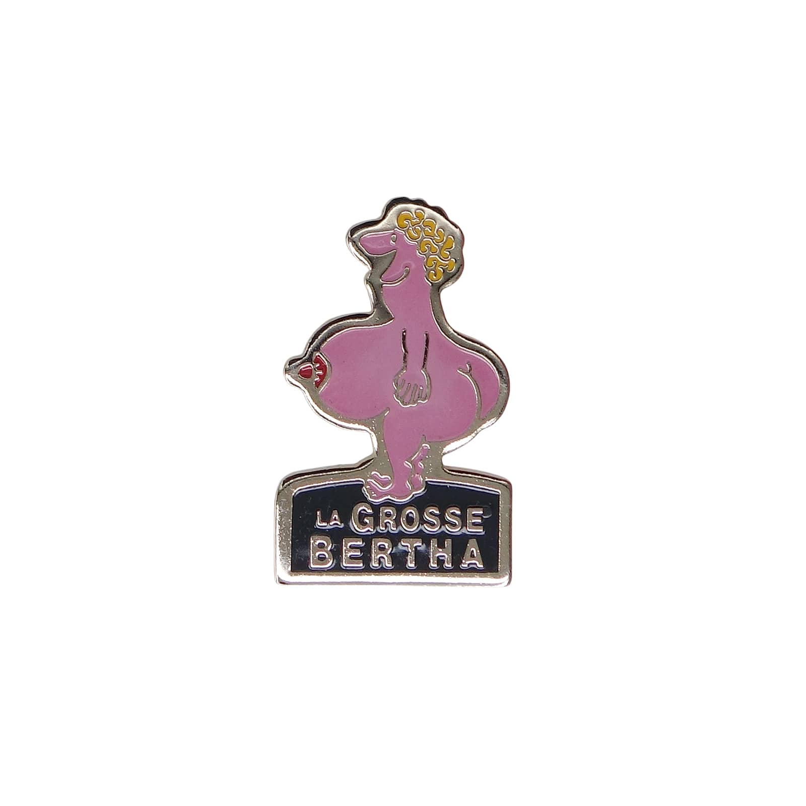 LA GROSSE BERTHA ふくよかな体型の裸の女性 ピンズ 週刊風刺雑誌