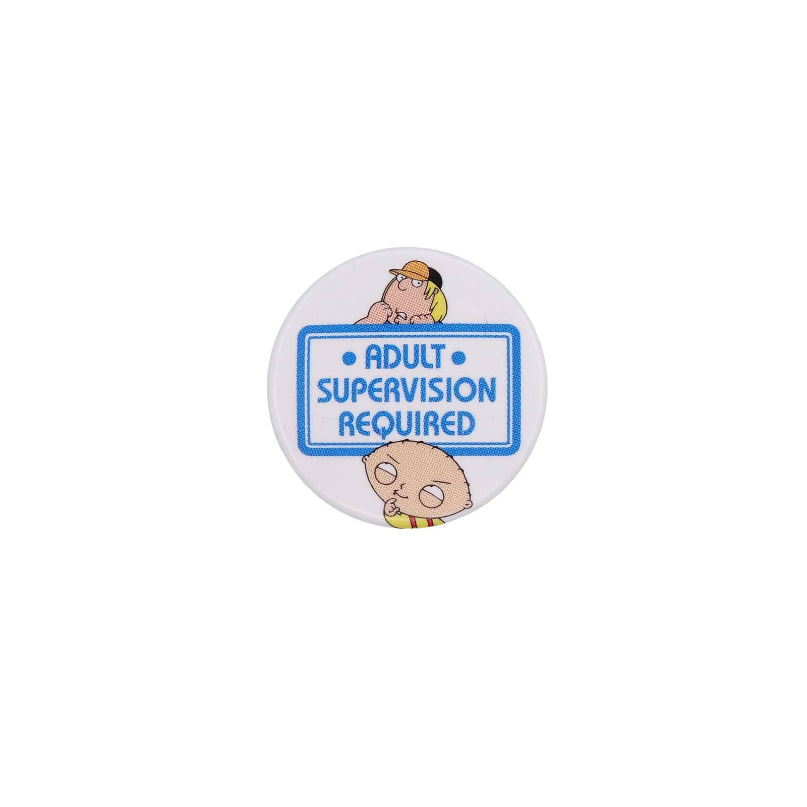 アニメ ファミリー・ガイ 缶バッジ ADULT SUPERVISION REQUIRED