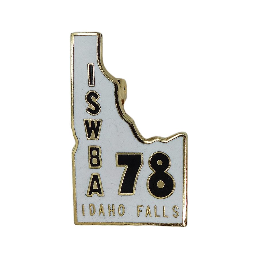 ピンバッジ ブローチ IDAHO FALLS ISWBA 78 ボウリング アイダホ州 地図型