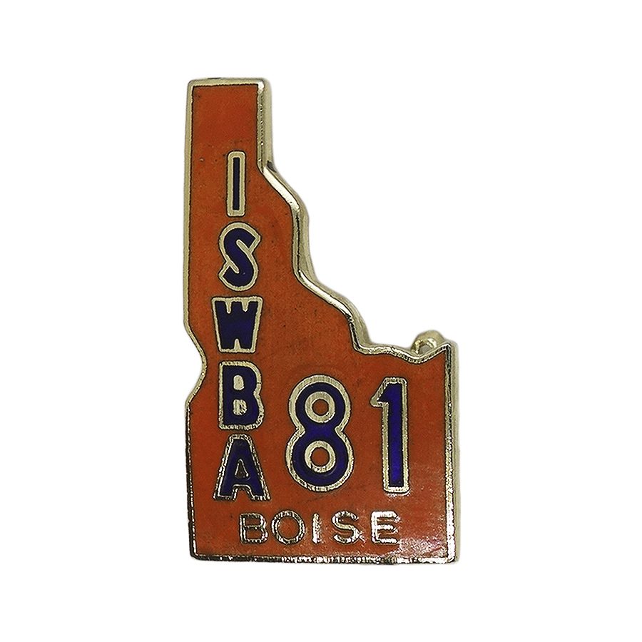 ピンバッジ ブローチ BOISE アイダホ州 地図型 ISWBA 81 ボウリング