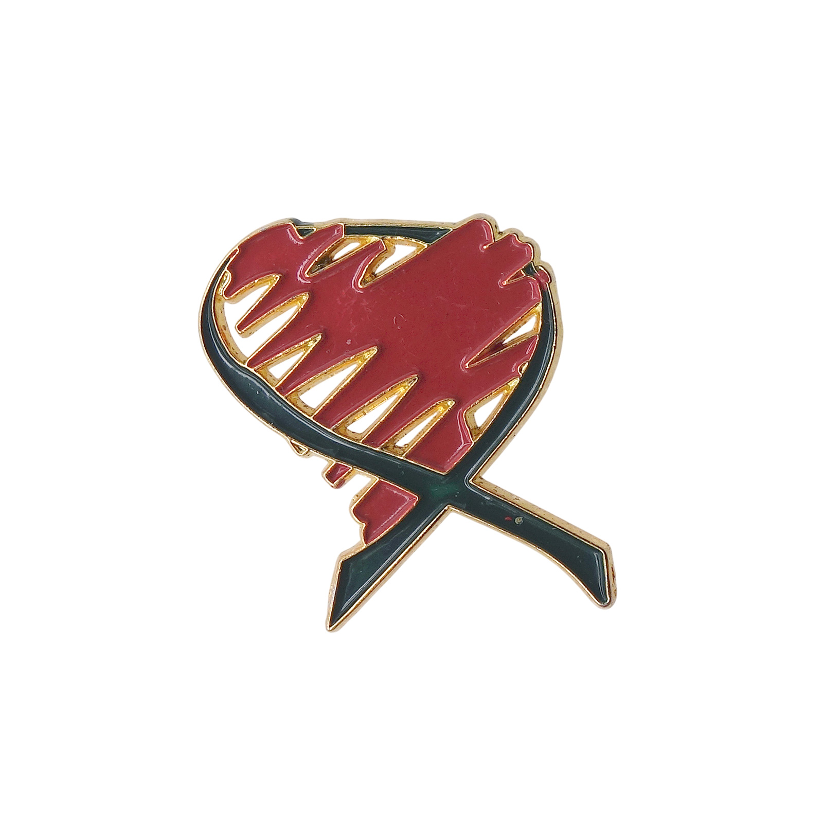 ハート グリーンリボン ピンズ 臓器提供の普及啓発