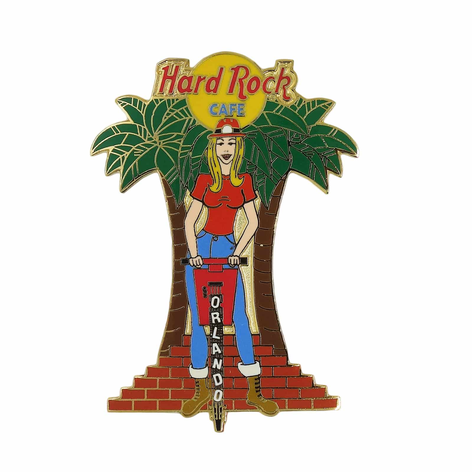 Hard Rock CAFE 建設労働者の女性 ブローチ ハードロックカフェ ORLANDO
