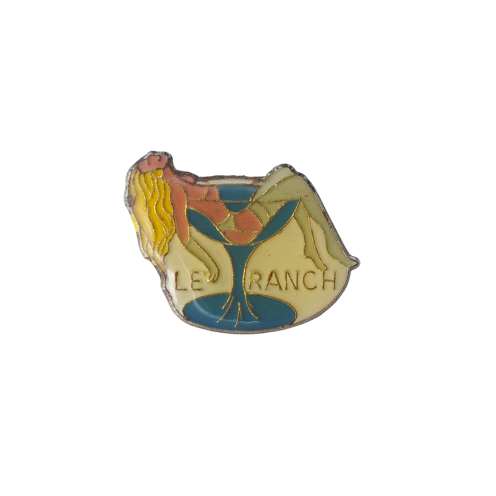 LE RANCH カクテルグラスに横たわるピンナップガール ピンズ