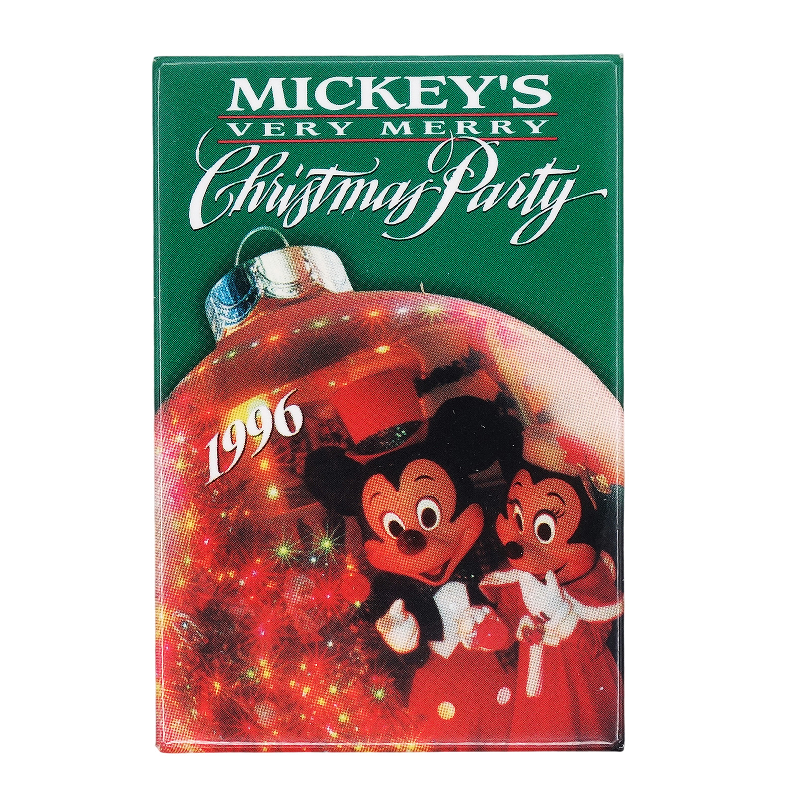Disney 1996 ミッキーのベリーメリー クリスマスパーティー 缶バッジ