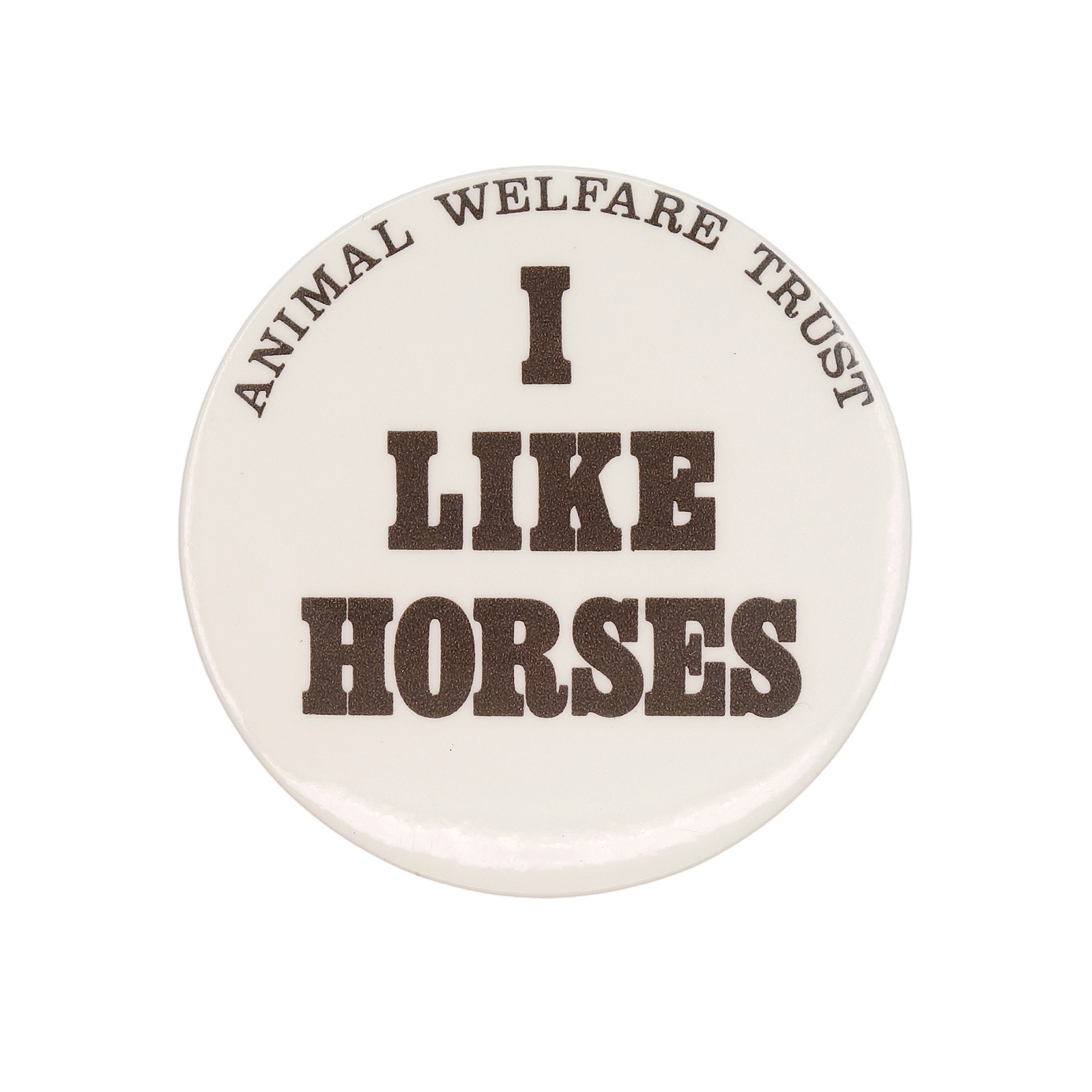 I LIKE HORSES 缶バッジ バッチ ANIMAL WELFARE TRUST 馬が好き