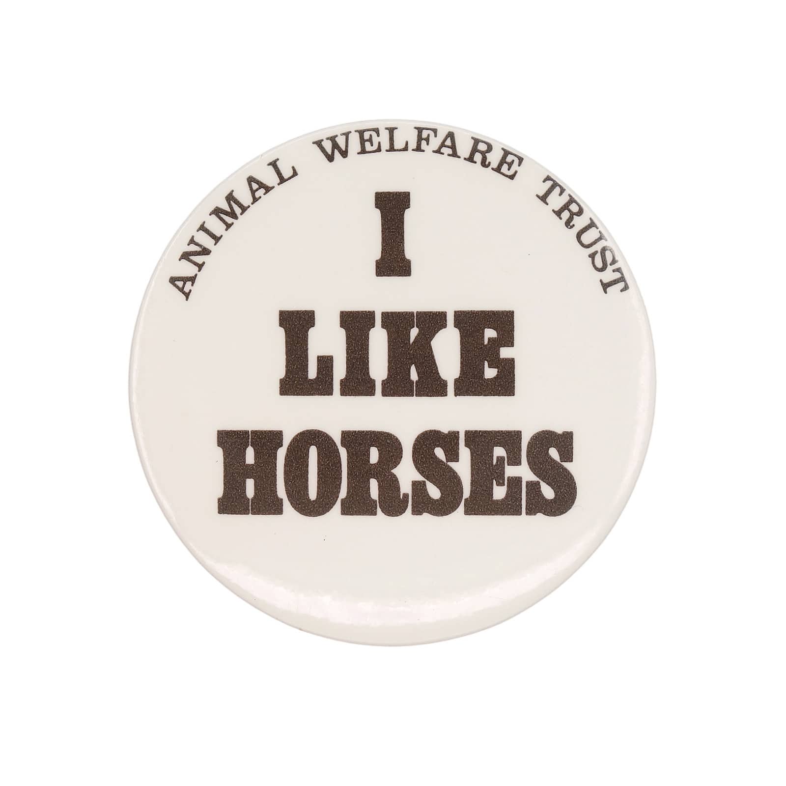I LIKE HORSES 缶バッジ バッチ ANIMAL WELFARE TRUST 馬が好き
