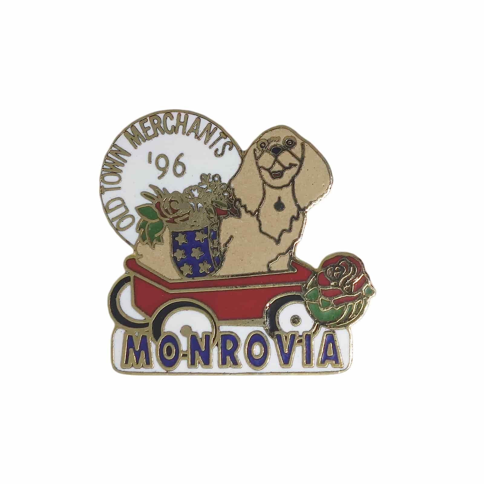 TOR Rose Parade 1996 ピンズ MONROVIA 犬 ローズパレード 留め具付き