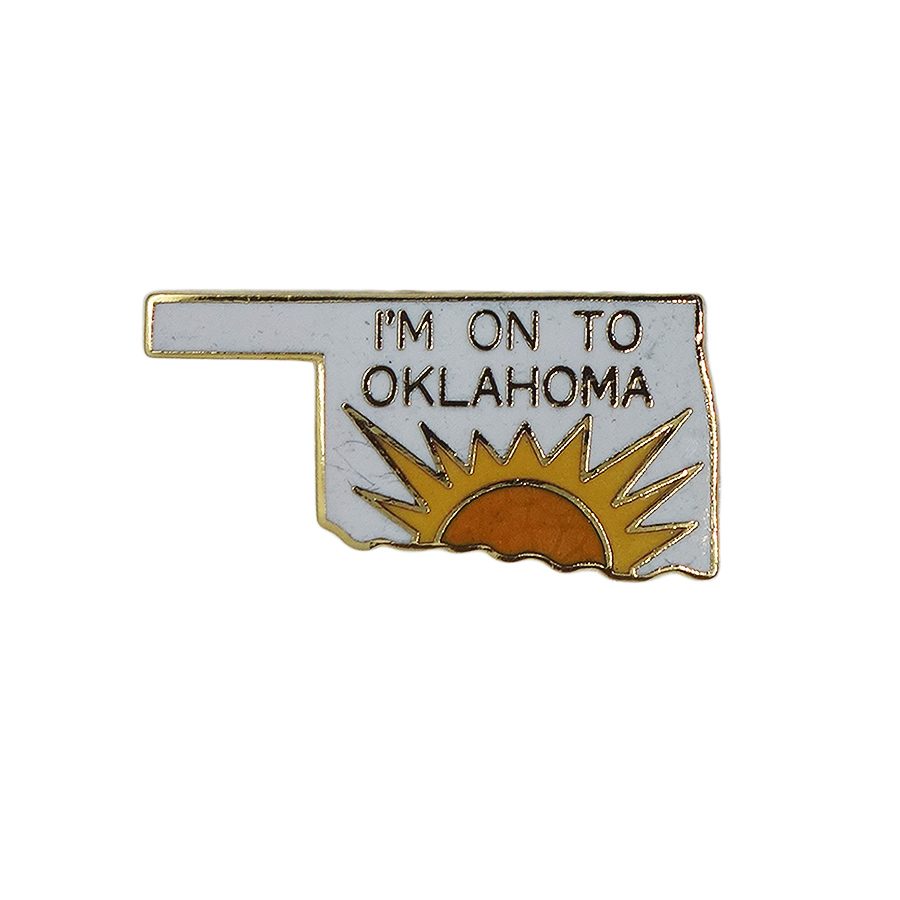 ピンズ オクラホマ州 地図型 太陽 I'M ON TO OKLAHOMA