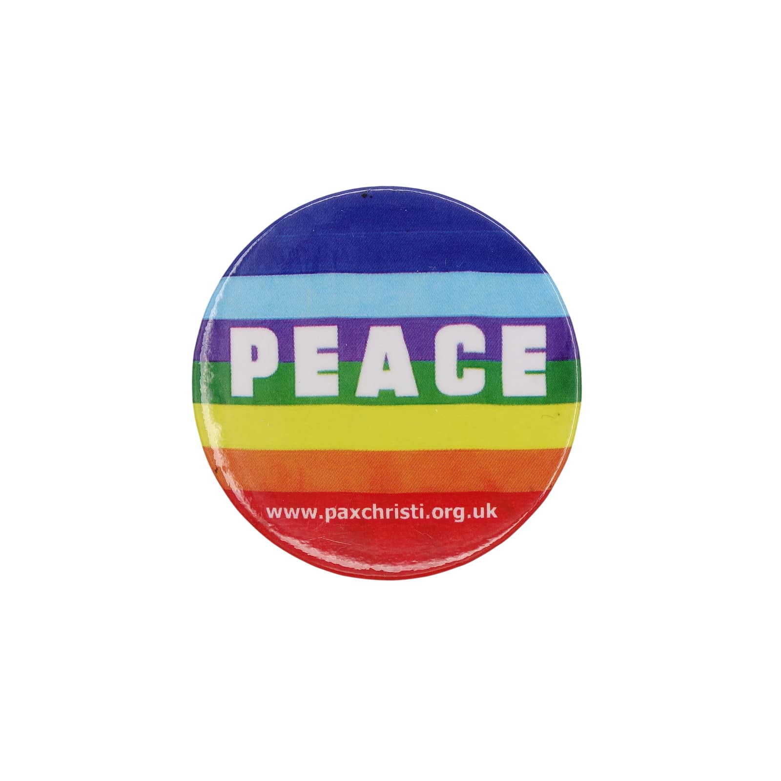 PEACE 缶バッジ バッチ Pax Christi　レインボーカラー