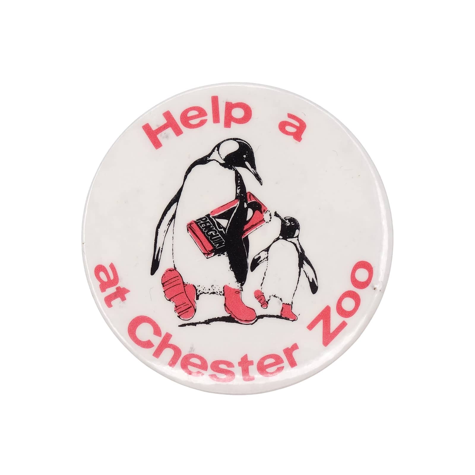 Help a Penguin at Chester Zoo 缶バッジ チェスター動物園 ペンギン支援