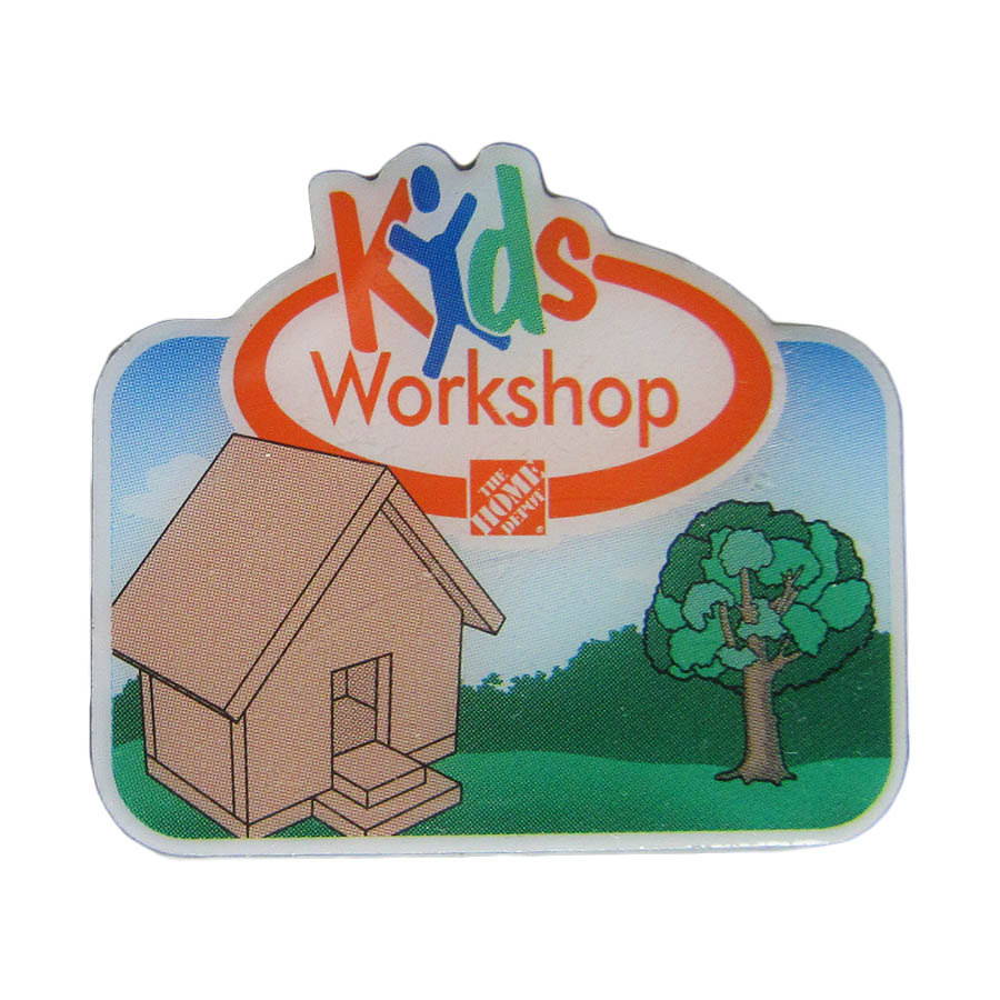 ピンズ Kids Workshop アメリカ 留め具付き レトロ ピンバッジ