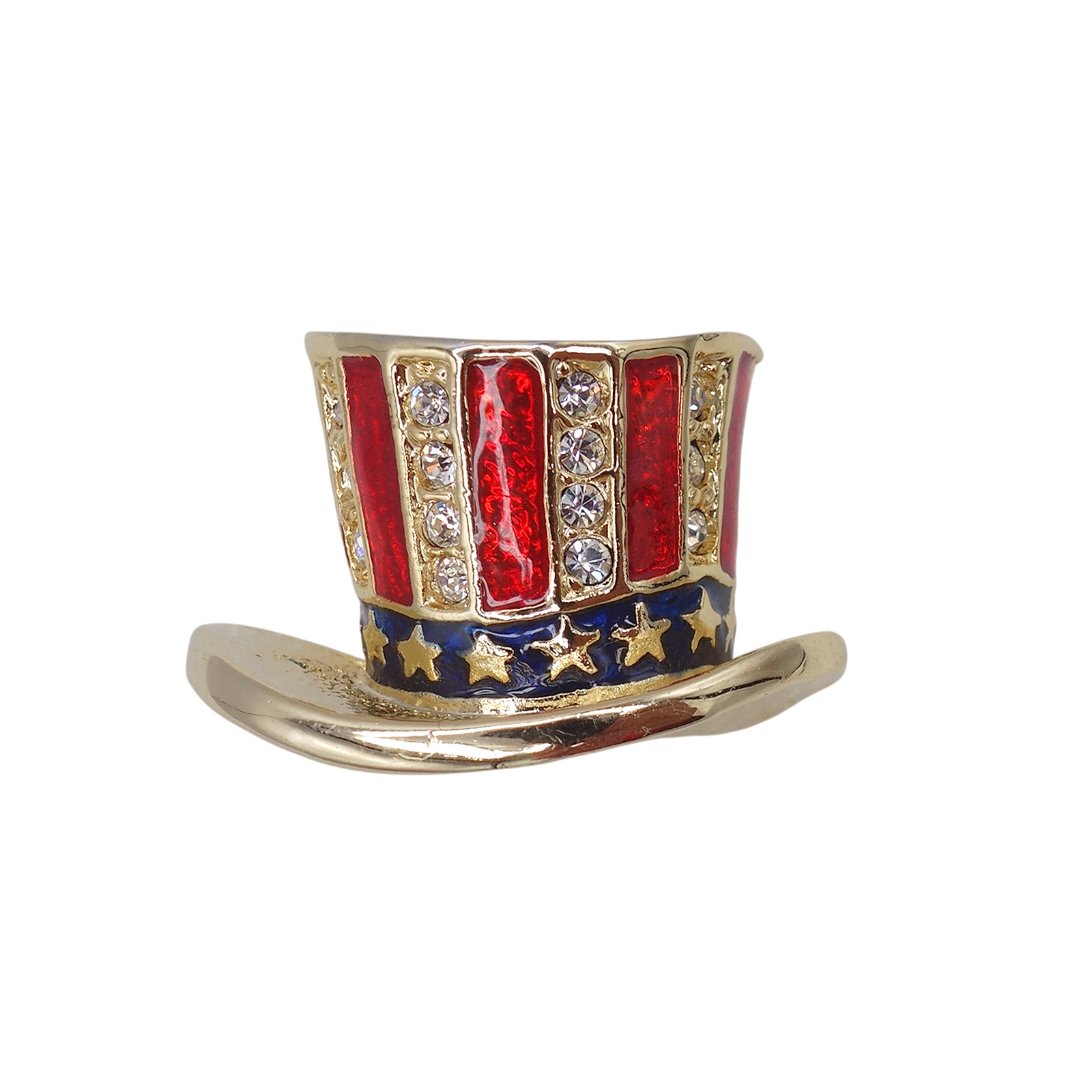 アンクルサムハット ピンズ 星条旗柄 シルクハット