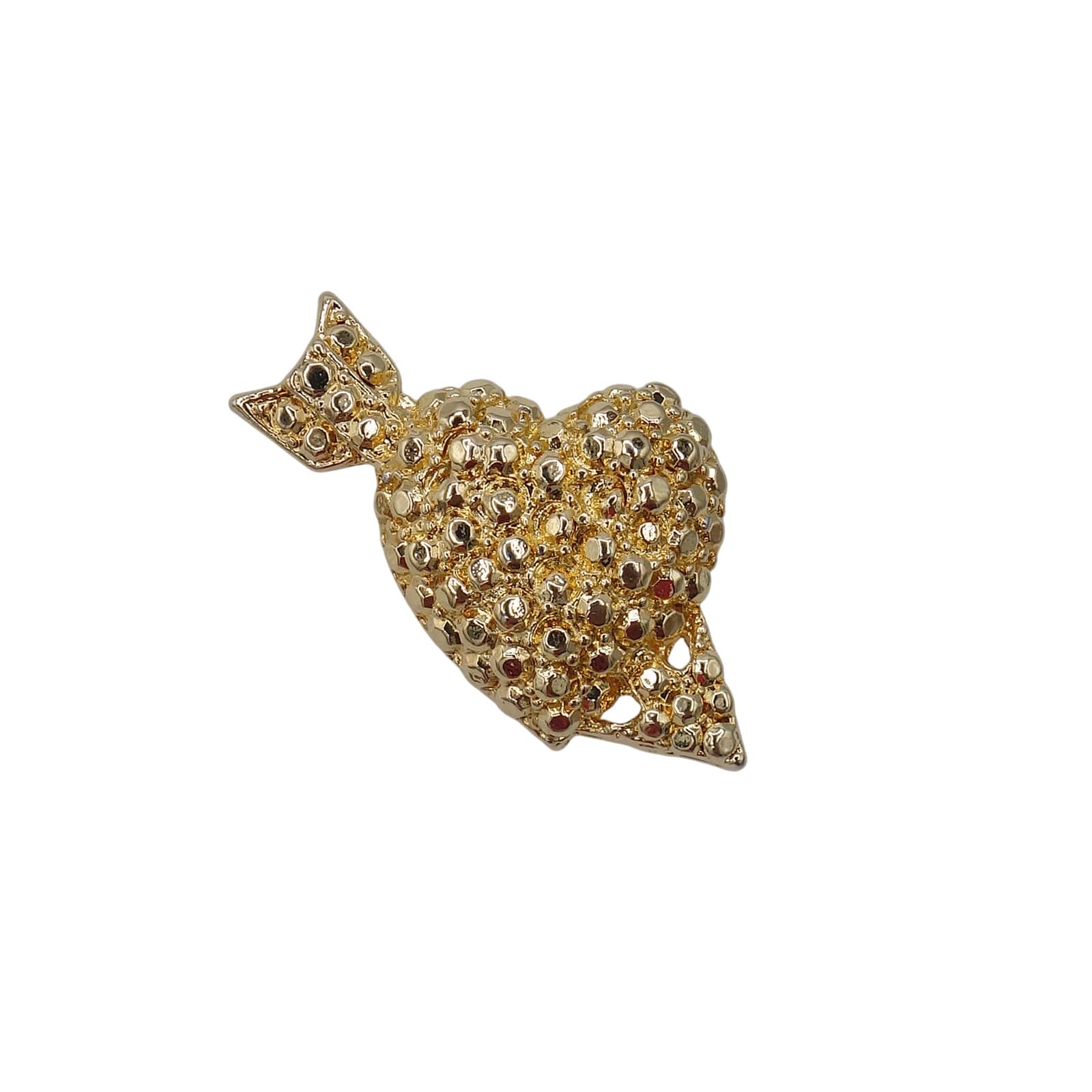 ハートを射抜く矢 ピンズ 金色