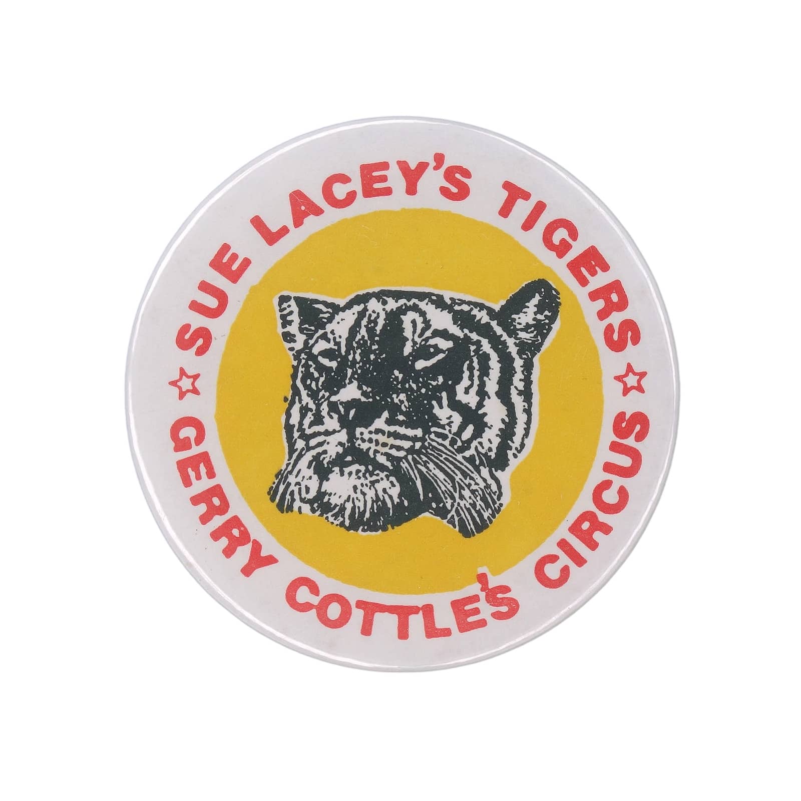 SUE LACEY'S TIGERS GERRY COTTLE'S CIRCUS 缶バッジ バッチ
