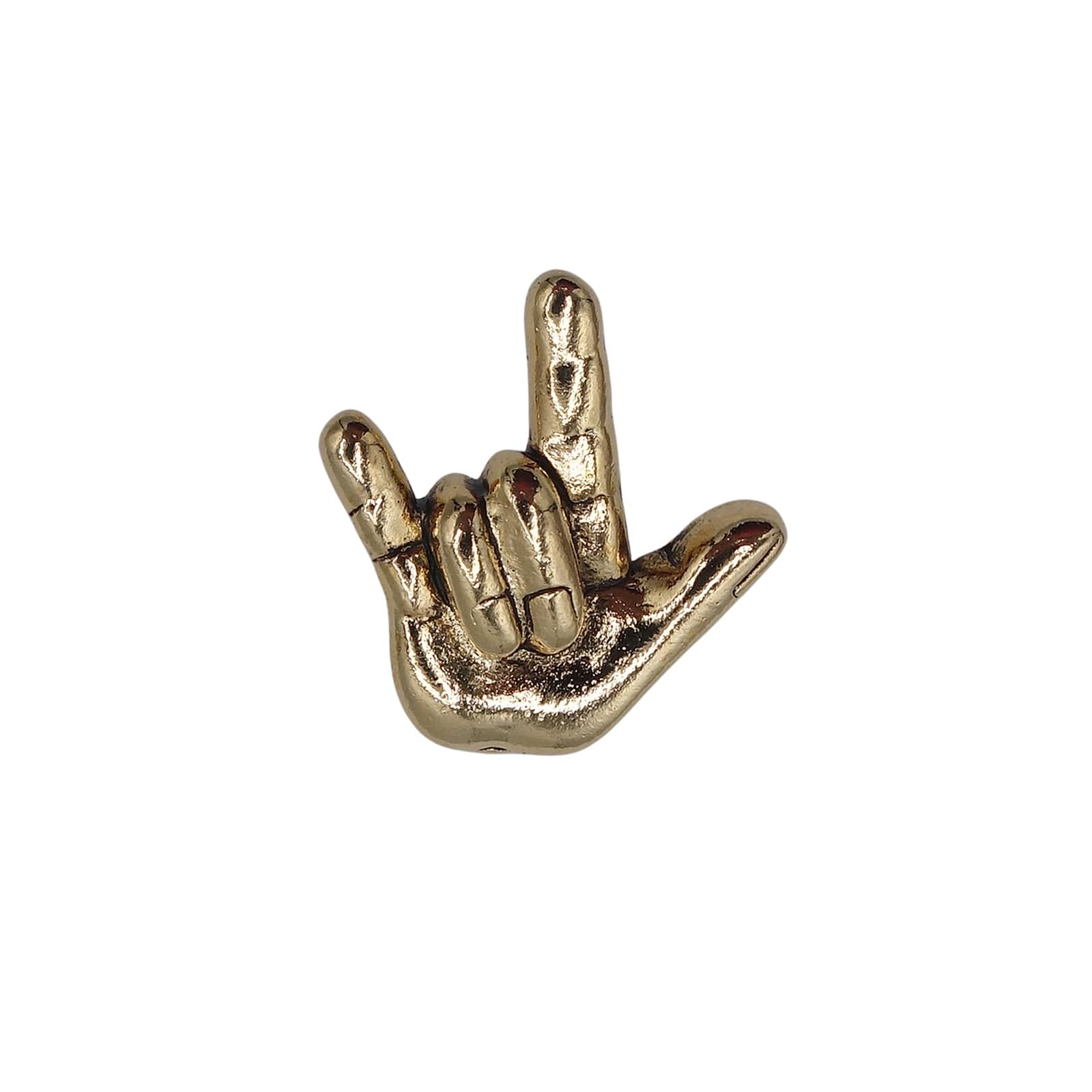 愛してるのハンドサイン I LOVE YOU ピンズ 金色 手 CLIFT