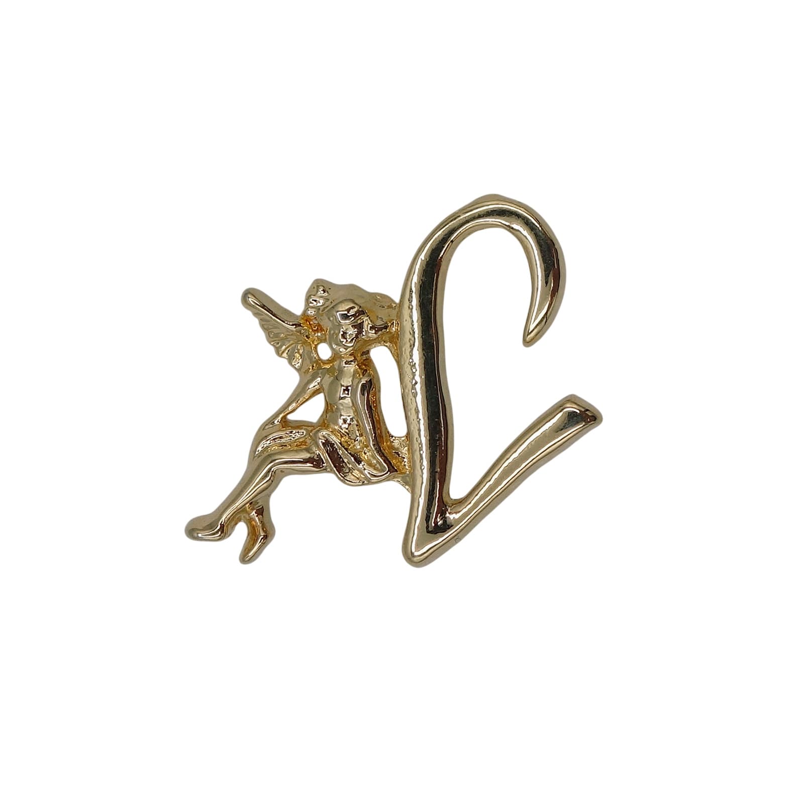 妖精 アルファベット L ピンズ 金色 フェアリー