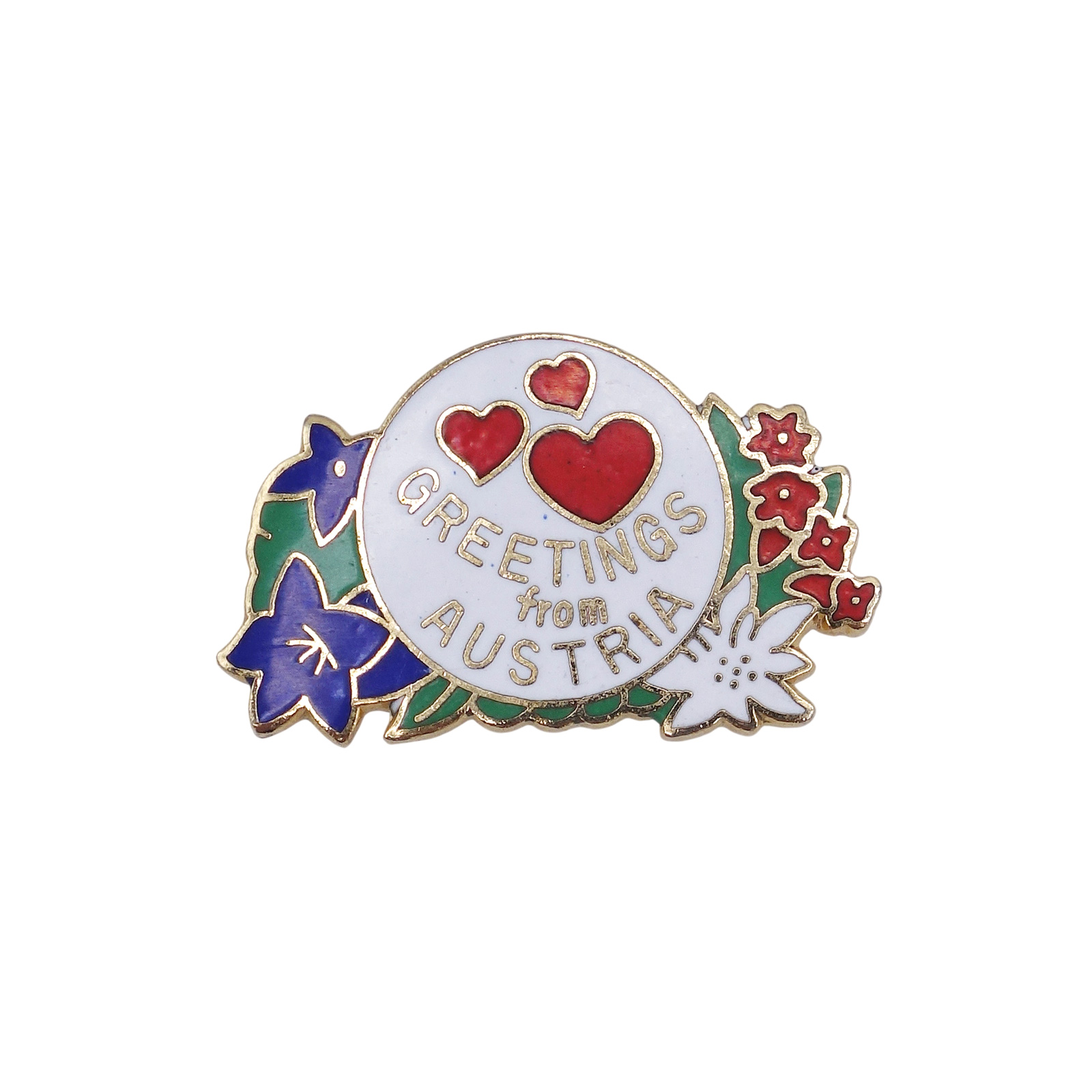 GREETINGS FROM AUSTRIA ハート 花 ピンズ オーストリア