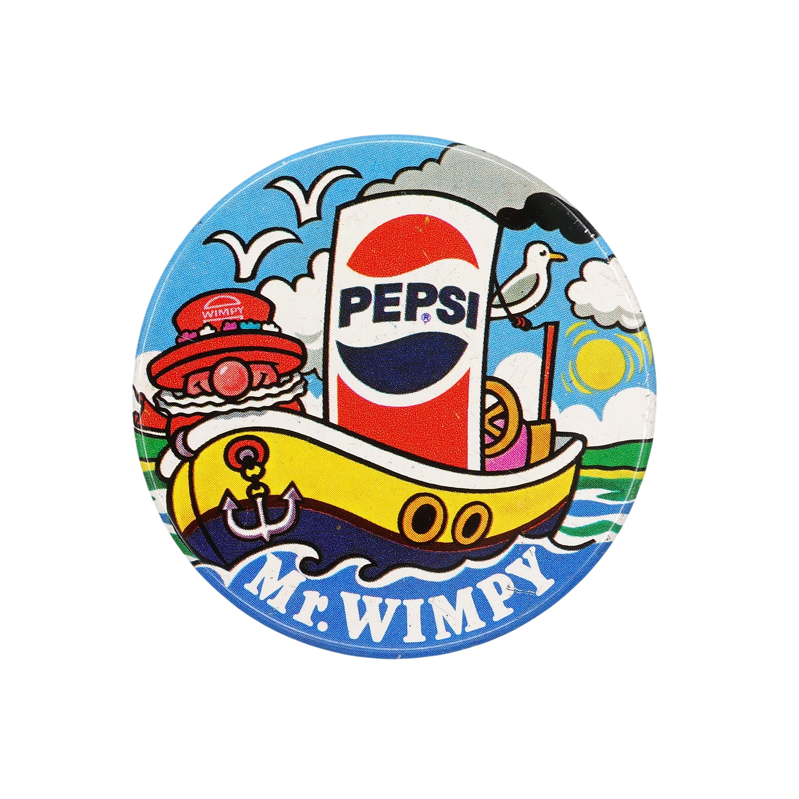 Mr. WIMPY 缶バッジ バッチ ウインピーとPEPSI ペプシ