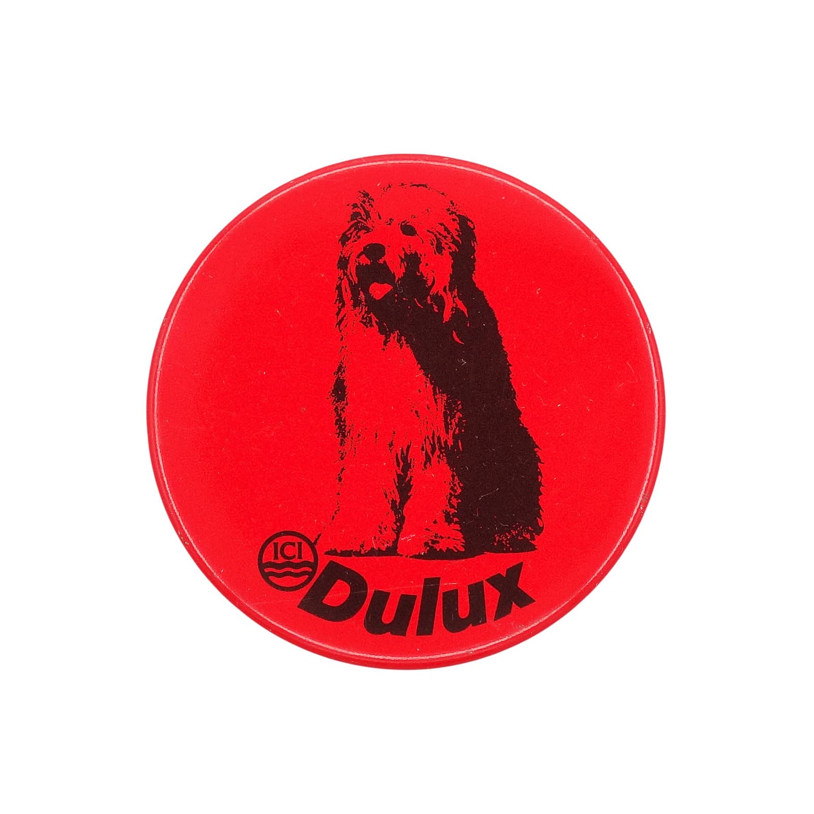 塗料メーカー ICI Dulux デュラックス 缶バッジ 犬 オールドイングリッシュシープドッグ