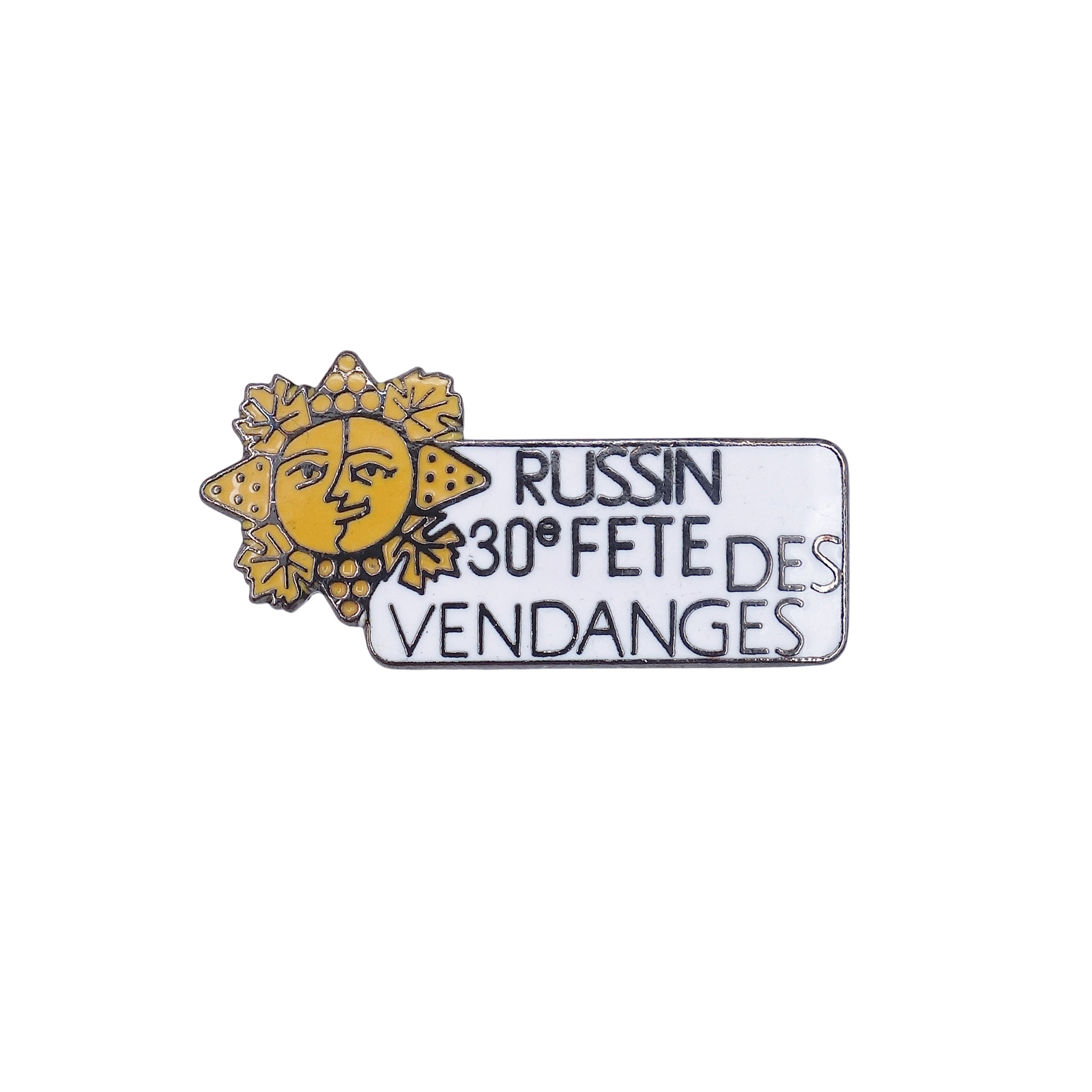 FETE DES VENDANGES リュサン村のブドウ収穫祭 太陽とブドウ ロゴ ピンズ