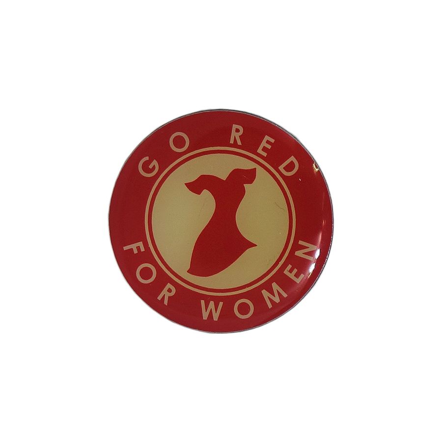 GO RED FOR WOMEN ピンズ 赤いドレス 留め具付き 医療ボランティア