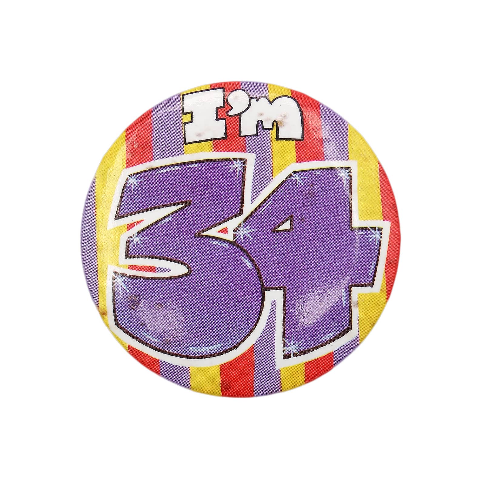 I AM 34 缶バッジ バッチ 34歳 誕生日