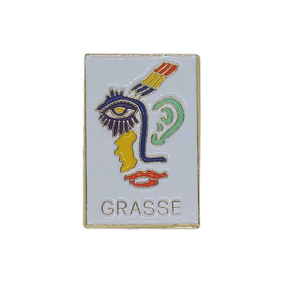 ピンズ 人の顔 GRASSE 留め具付き レトロ