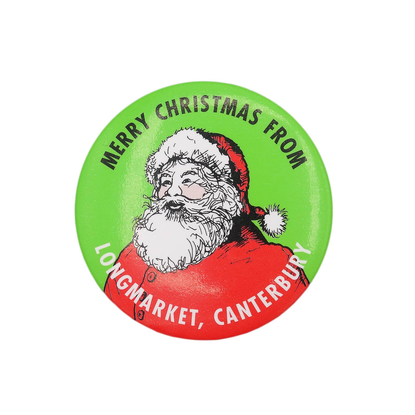 MERRY CHRISTMAS FROM LONGMARKET サンタ 缶バッジ クリスマス