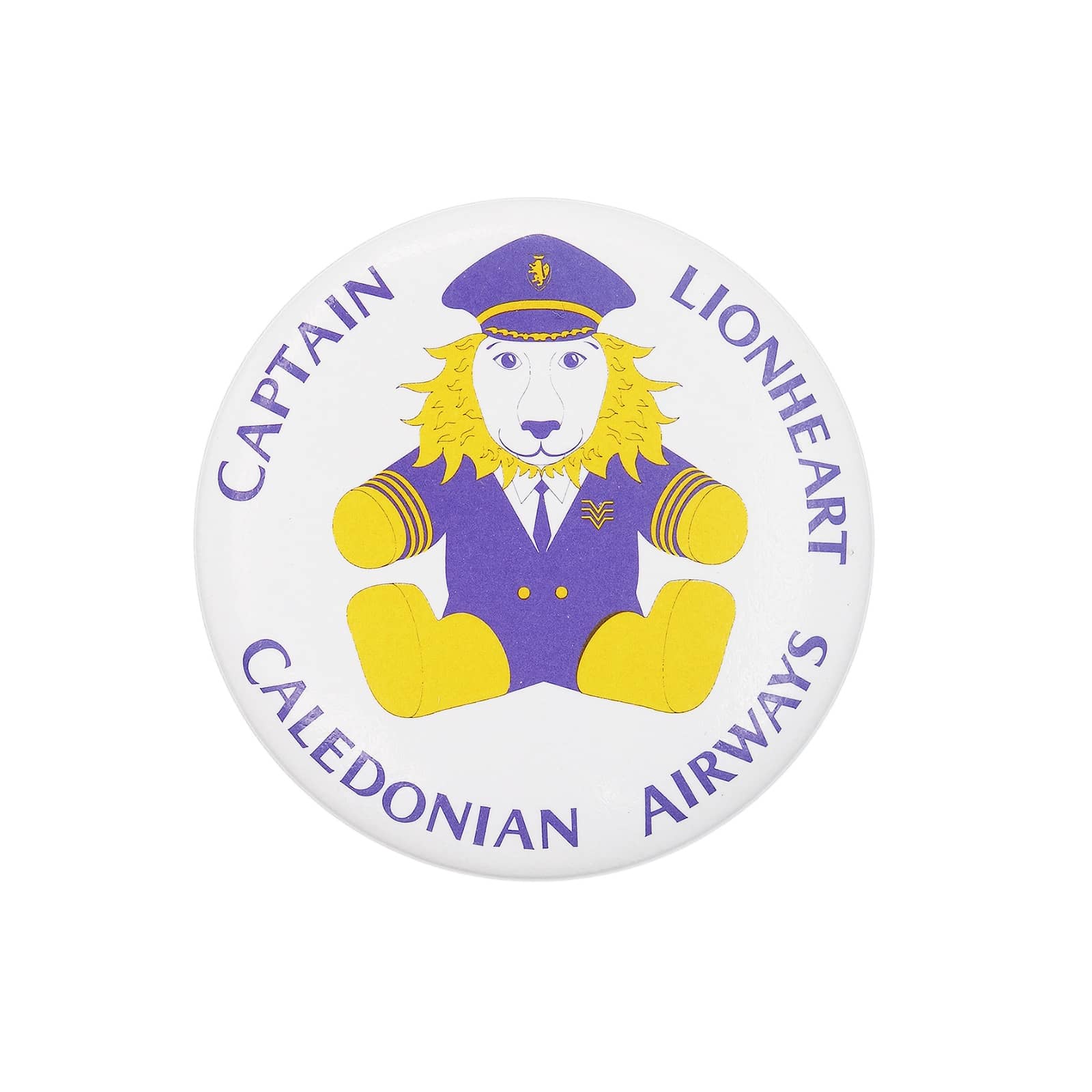 カレドニアン航空 缶バッジ バッチ CAPTAIN LIONHEART ライオンの機長