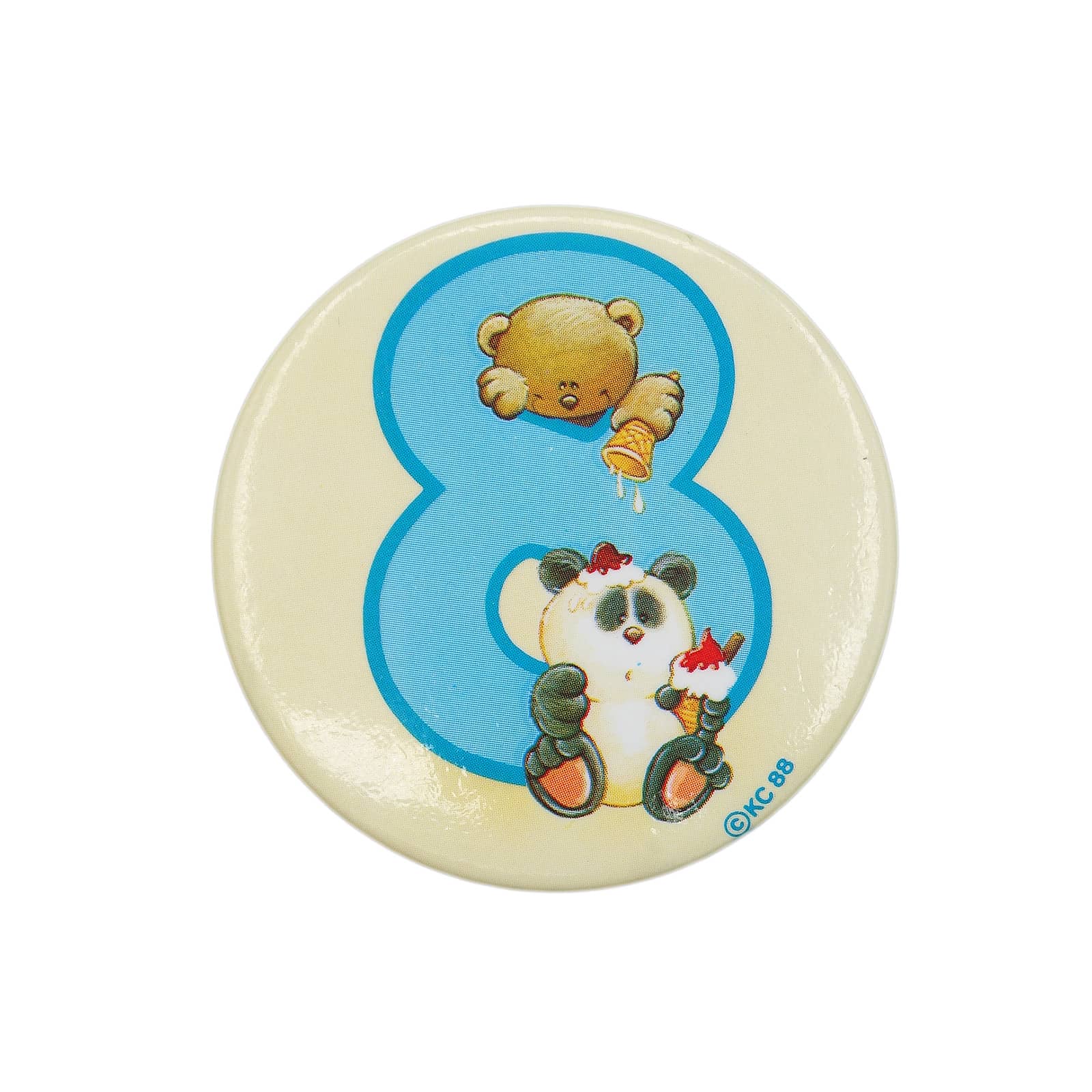 8歳 誕生日 テディベア パンダ 缶バッジ バッチ KC 88