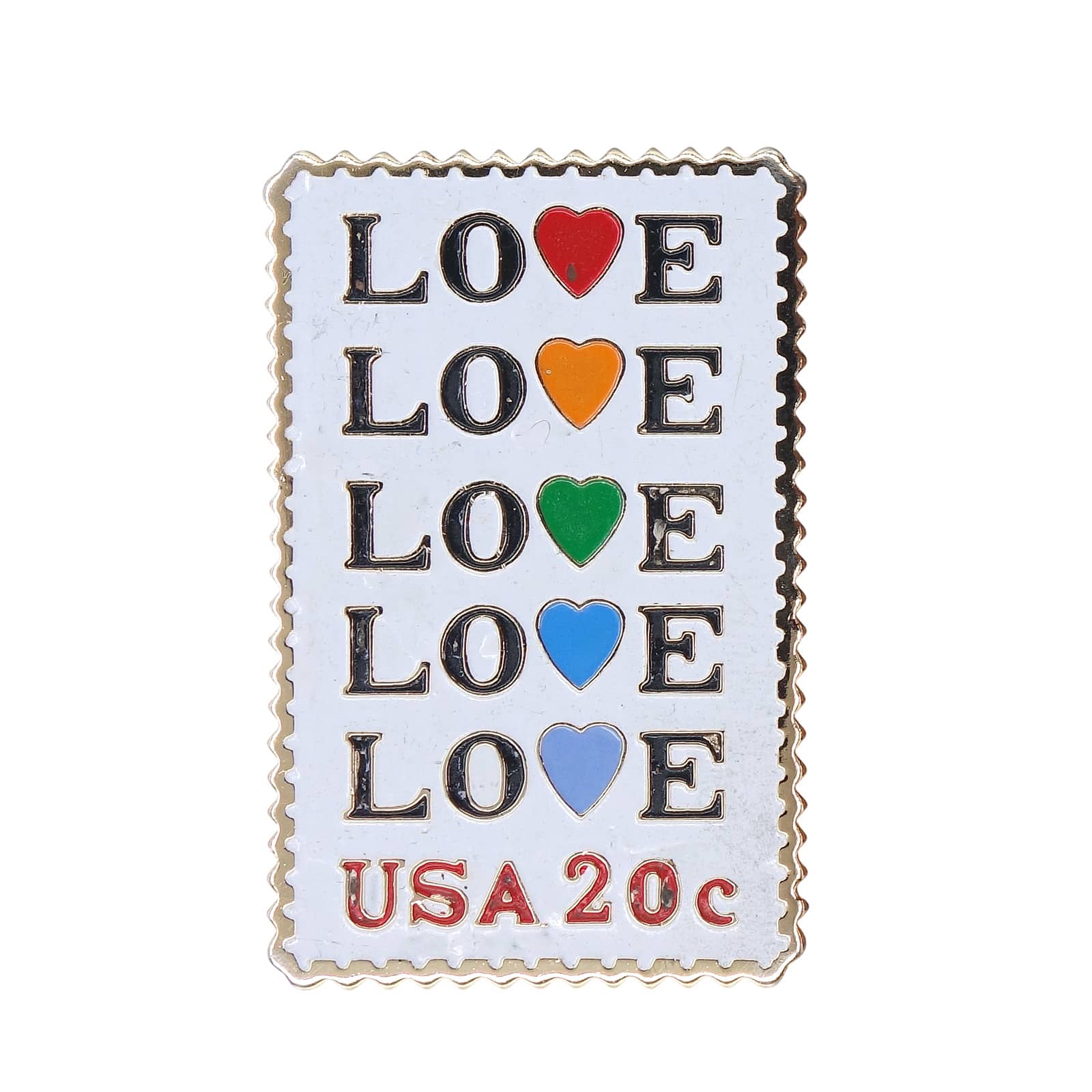 LOVE USA 20c 切手型 ピンズ
