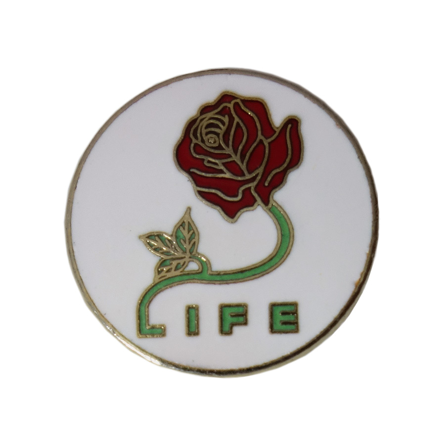ブローチ 薔薇の花 LIFE ピンバッジ
