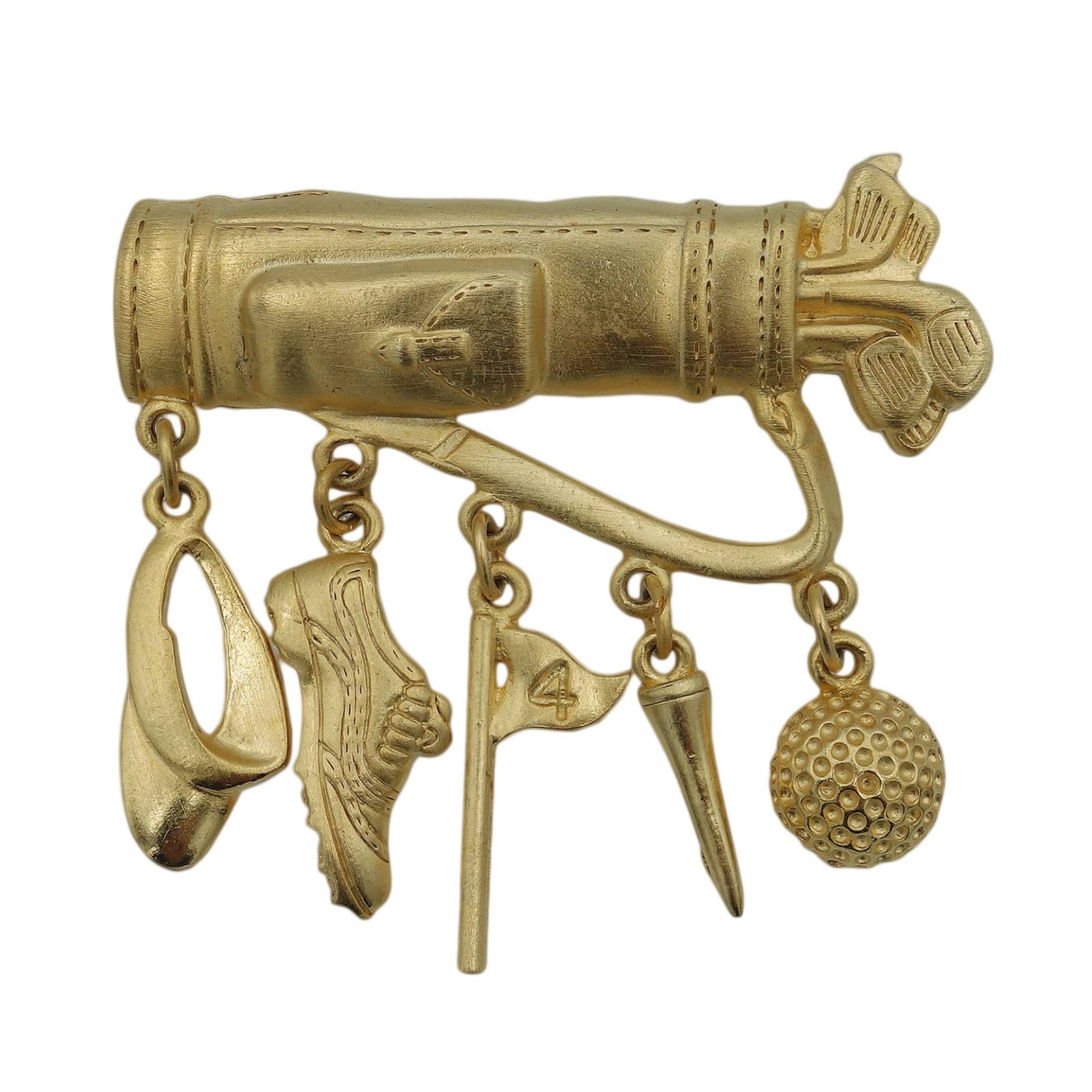 JJ ゴルフセット ブローチ 金色 JONETTE JEWELRY